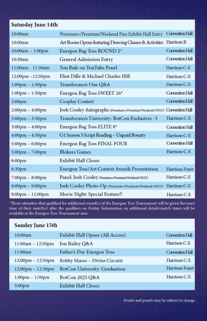 BotCon 2025 Schedule 2